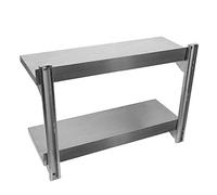 HUOLE Étagère Murale INOX 2 Plateaux Rangement Cuisine pour Restaurant, Bar, Maison, Cuisine, buanderie, Garage et buanderie-80 * 30 * 57cm-Acier Inoxydable