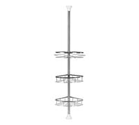 HUOLE Etagères de Douche d'angle réglable, 3 niveaux douches,Serviteur de Douche Telescopique, Salle de bain étagère d'angle douche télescopiquecadre en acier inoxydable,réglable 110-280cm (3étage)