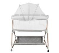 HUOLE lit Bebe indépendant, cododo avec Matelas, co-Sleeping, du Nouveau-né à 50kg, Hauteur et Inclinaison réglables, 4 Roues avec Blocage, Fixation au lit des Parents-96 * 60 * 90-115 cm - Gris