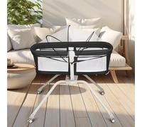 HUOLE lit Bebe indépendant, cododo co-Sleeping, du Nouveau-né à 50 kg, Hauteur et Inclinaison réglables, 4 Roues avec Blocage, 94 * 70 * 80cm (Noir)