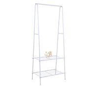 HUOLE Portant/Penderie à vêtement Métal étendoir, séchoir à Linge Porte-vêtements - Porte-vêtements pour chambre à coucher - Avec compartiments à 2 niveaux (Blanc (59.5 * 36.5 * 160cm))