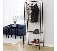 HUOLE Porte-vêtements pour chambre à coucher - Portant/Penderie à vêtement Métal étendoir, séchoir à Linge Porte-vêtements - Avec compartiments à 2 niveaux (Noir (59.5 * 36.5 * 160cm))