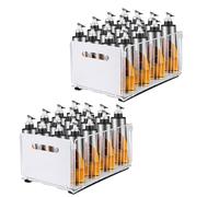 HUOLE Rangement sous Evier 2 Niveaux Organisateur de Cuisine en Métal étagère à épices Organiseur Coulissant,Rangement Coulissant Étagère sous Évier,Blanc - 38 x 25 x 19 cm (2 PC)