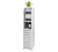 HUOLE Support Papier Toilette Armoire,Petit Meuble de Rangement pour Toilettes, Meuble de Salle de Bain sur Pied Design Moderne, Colonne, Armoire/penderie,Étagères Réglables