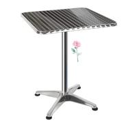HUOLE Table Bar Pivotante Table de Cuisine, Table de Bar bistrot réglable 70 cm / 110 cm en Hauteur 2 en 1 en Acier Mange Debout extérieur Salle à Manger(60 * 60 * 70/110cm (carré))