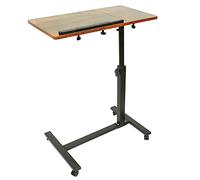 HUOLE Table d'appoint légère, de lit médicalisé,Bureau Informatique, Bureau Gaming, Roulante Canapé pour Ordinateur Portable Hauteur Pliante avec 4 roulettes,60 * 34.5 58-90cm
