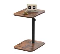HUOLE Table Roulante pour Lit Canapé, Bureau Gamer, Table Ordinateur Ergonomique avec Support de Moniteur,pour Salon, Chambre,40 x 30 x 80 cm - Forme en C - Bois flammé
