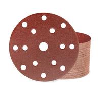 Huopueit 50 Pièces Disque Abrasif 150 mm 15 Trous Papier Disque Poncage Grain 100 pour Ponceuse Excentrique