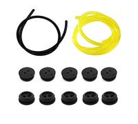 HURI 10 Bouchon de Tuyau de Carburant Joint de Réservoir Caoutchouc 2 Trous Passe durite Reservoir Debroussailleuse Accessoires le diamètre du fond 20 mm, le diamètre extérieur 24 mm