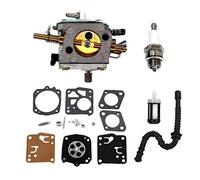 HURI Carburateur avec Kit de réparation Membrane Bougie d'allumage pour tronçonneuse Stihl TS400 TS 400 Tillotson HS-274E Remplace 4223 120 0600, 4223 120 0650, 4223 120 0652