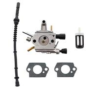 HURI Carburateur avec Tuyau de carburant Filtre pour Stihl FS120 FS120R FS200 FS250 FS250R FS300 FS350 TS200 BT120 Trimmer Strimmer remplace Stihl 4134 120 0604/4134 120 0653, Zama C1Q-A162 C1Q-S83