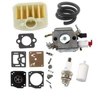 HURI Carburateur et Filtre à air Kit de réparation Tuyau de carburant pour Husqvarna 340 345 346 346XP 350 351 353 357 359 Tronçonneuse # 503283208 Zama C3-EL18