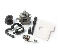 HURI Carburateur et filtre à air pour tronçonneuse Stihl 017 018 MS170 MS180 - Avec filtre à essence/huile, bougie d'allumage, collecteur d'admission - Rechange Zama C1Q-S57A / 1130 120 0603