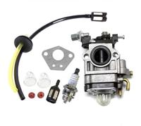 HURI Carburateur et Joint + Tuyau + Bougie d'allumage pour Débroussailleuse Multifonctions 5en1 52cc 49cc 43cc