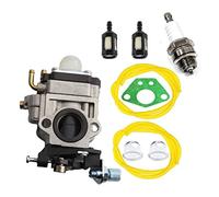 HURI Carburateur et Joint & Tuyaux Poire d'Amorcage pour débroussailleuse 52cc 49cc 43cc