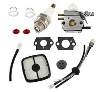 HURI Carburateur Filtre à Air Filtre à Essence Tuyau Kit pour Echo SRM2015 SRM2455 SRM2305 AT203A-Trimmer Remplacer ZAMA C1U-K53 C1U-K52