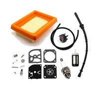 HURI Filtre à Air Cleaner avec Kit de Réparation Membrane Kit et Tuyau d'essence pour Stihl FS120 FS200 FS250 FS300 FS350 FS400 FS450 FS480 FR350 FR450 FR480 Débroussailleuse Tuyau #4128 358