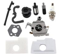 HURI Kit carburateur pour tronçonneuse Stihl 017 018 MS 170 MS 180 Remplace Zama C1Q-S57A 1130 120 0603, avec tuyau d'essence/huile, filtre à air, bougie d'allumage, collecteur d'admission, filtre à