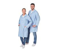 Hurry Jump Blouse de Travail - Blouse de Laboratoire & Blouse Médicale- Fermeture Pressions - Poches Pratiques - Tenue Professionnelle pour Industrie, Laboratoires, Santé Bleu XXL