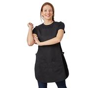 Hurry Jump Tablier chasuble Tablier sans manches femme type blouse chasuble Tablier sans manches femme type blouse chasuble avec patte réglage Pressions S NOIR
