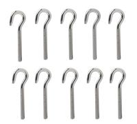 huruirui 10pcs Boulon à Oeil M5 Vis à Crochet en Acier Inoxydable 304 A2-70 Tige Filetée Crochet Boulon pour Fixation et Suspension