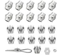 huruirui 20pcs M3 Serre Câble Acier Serre Cable Acier Inox 304 Clip Serre Corde Pince Cable Simplex Clips Pour Les Chantiers de Construction et Les Navires Corde à linge