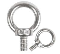 huruirui M4 Anneau de Levage Boulon à Oeil Acier Inoxydable 304 A2-70 Anneau a Visser Piton à Oeil Filetage Mâle pour Fixation, Suspension Intérieur et Extérieur 10pcs