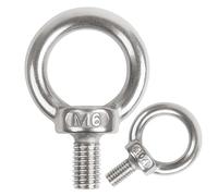 huruirui M6 Anneau de Levage Boulon à Oeil Acier Inoxydable 304 A2-70 Anneau a Visser Piton à Oeil Filetage Mâle pour Fixation, Suspension Intérieur et Extérieur 10pcs