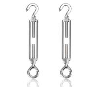 huruirui M8 Tendeur Cable 304 Acier Inoxydable Réglable Crochet De Ridoir Et Oeil Tendeur Fil a Linge Tendeurs Elastique avec Crochets Fil Cable Acier De Fer Cloture Et Corde Linge Exterieur 2pcs