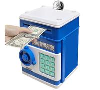 HUSAN Tirelire électronique Mini ATM Tirelires Money Box, Boîte de pièce de Monnaie Économiser de l'argent Jouet pour Les Enfants, Anniversaire Cadeau de Noël pour garçons et Filles (Bleu foncé)