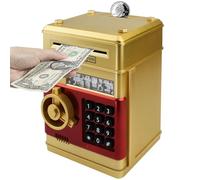 HUSAN Tirelire électronique Mini ATM Tirelires Money Box, Boîte de pièce de Monnaie Économiser de l'argent Jouet pour Les Enfants, Anniversaire Cadeau de Noël pour garçons et Filles (Or-)