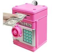 HUSAN Tirelire électronique Mini ATM Tirelires Money Box, Boîte de pièce de Monnaie Économiser de l'argent Jouet pour Les Enfants, Anniversaire Cadeau de Noël pour garçons et Filles (Rose foncé)