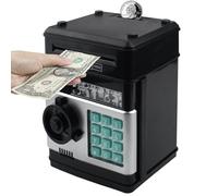 HUSAN Tirelire électronique Mini ATM Tirelires Money Box, Boîte de pièce de Monnaie Économiser de l'argent Jouet pour Les Enfants, Anniversaire Cadeau de Noël pour garçons et Filles (Noir)