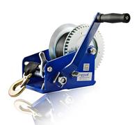 Husar Winch Treuil Manuel 2500 lbs 1133 kg avec Sangle 10 mètres, fabriqué en acier inoxydable, frein à cliquet, simple effet, pour bateaux, remorques, industrie