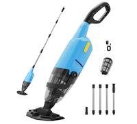 Hushlight Aspirateur de piscine hors sol à main, manche amovible à 4 | Aspiration puissante de 18 GPM, autonomie de 60 minutes, filtre fin de 120 μm, nettoyeur de piscine sans fil pour feuilles
