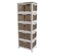 HUSHUI Bacs de Rangement Empilables, Facile à Plier, Aspiration Magnétique Durable pour L'organisation à Domicile, Matériau PP épais, 3 Unités (5 couches)
