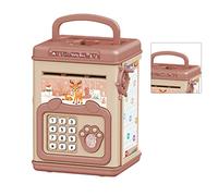 HUSHUI Boîte D'économie d'argent pour Enfants, Banque de Pièces éducative Amusante avec Empreinte Digitale et Mot de Passe pour Garçons et Filles 5,1 X 4,5 X 7,7 Pouces (Rose)