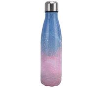 HUSHUI Bouteille Isotherme en Forme de, Bouteille D'eau élégante en Acier Inoxydable pour les Activités de Plein Air à L'école, 16oz (Ciel étoilé rose)