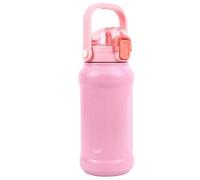 HUSHUI Bouteille Sous Vide en Acier Inoxydable de 1100 Ml avec Paille, Isolation Rose Clair élégante, Idéale pour les Sports et les Activités de Plein Air