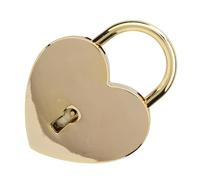 HUSHUI Cadenas à Serrure en Forme de Cœur, Design Vintage en Métal, Durable et élégant pour Boîte à Bijoux et Agendas, 1,8 X 2,3 Pouces, clé Incluse (imitation d'or)