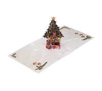 HUSHUI Carte de Noël 3D au Design Exquis D'arbre de Noël pour les Vœux de, Papier de qualité Supérieure, assemblé à la Main, 1 unité