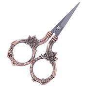 HUSHUI Ciseaux à Fleurs Vintage, Ciseaux de Broderie Artisanaux Rétro pour Travaux D'aiguille et de Couture, Matériau en Acier Inoxydable, Longueur de Lame de 3,5", 1 Pièce (Or Rose)