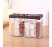 HUSHUI Coffret D'assaisonnement 6 Pièces, Conteneurs de Stockage Transparents pour L'organisation de la Cuisine en PS et PP Durables