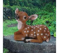 HUSHUI Décor de Jardin de Cerf Sika simulé, Modèle Animal Mignon pour Ornements Extérieurs et Décor de Patio en Résine 25x12.8x17.5CM