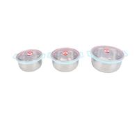 HUSHUI Ensemble de Bols à Mélanger 3 Pièces, Bol Gigogne élégant en Acier Inoxydable avec Couvercle pour la Cuisine (Ensemble 1)