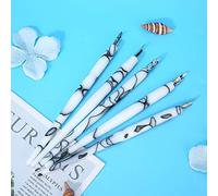 HUSHUI Ensemble de Stylos en Acrylique, 5 Pièces, Beaux Outils de Dessin pour les Amateurs D'art, Couleur Blanche et Orange élégante, 6,3 Pouces, Cadeau Parfait pour les Artistes (Blanche)