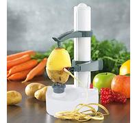 HUSHUI Éplucheur de Fruits électrique Outil de Cuisine Multifonctionnel pour éplucher Rapidement les Fruits et Légumes, Acier Inoxydable ABS de Haute qualité, Rouge 28x14.5x14.5cm (Blanche)
