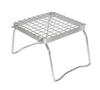HUSHUI Grill de Feu de Camp Portable Argent Mini Support de Gril Pliant en Acier Inoxydable Grill de Camping pour L'extérieur