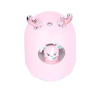 HUSHUI Humidificateur D'air USB, Diffuseur D'arôme Mignon avec Veilleuse pour la Maison et le Bureau, Haute capacité 300ml (Rose)