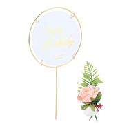 HUSHUI Inserts de Gâteau en Métal, Décoration de Gâteau D'anniversaire pour Célébrations Festives, Fer Durable 21x11 Cm